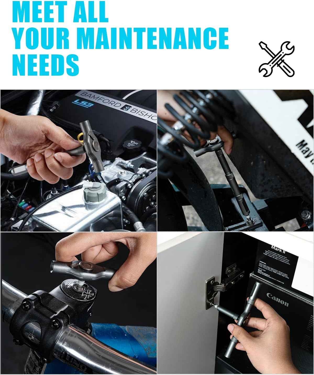 VMAN Ratchet Screwdriver Set – Clutter-Free Tool Drawer Solution, Single Compact Multi-Driver