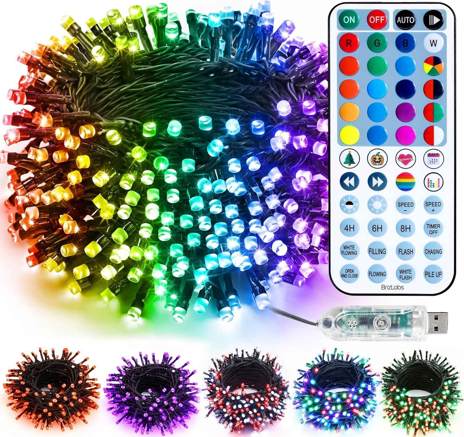 BrizLabs Color Changing Fairy Lights – Living Room Ambiance with 490+ Dynamic Modes