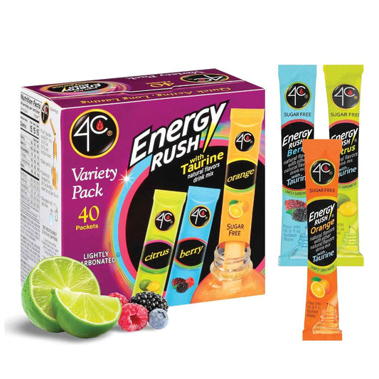 4C Energy Rush Stix – Health-Conscious Lifestyle Pack, Berry Orange Citrus Variety for Clean Hydration