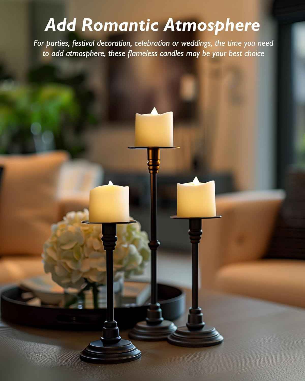 Homemory Flickering LED Votives – Cozy Candle-Style Decor for Living Room, Bedroom, and Entryway
