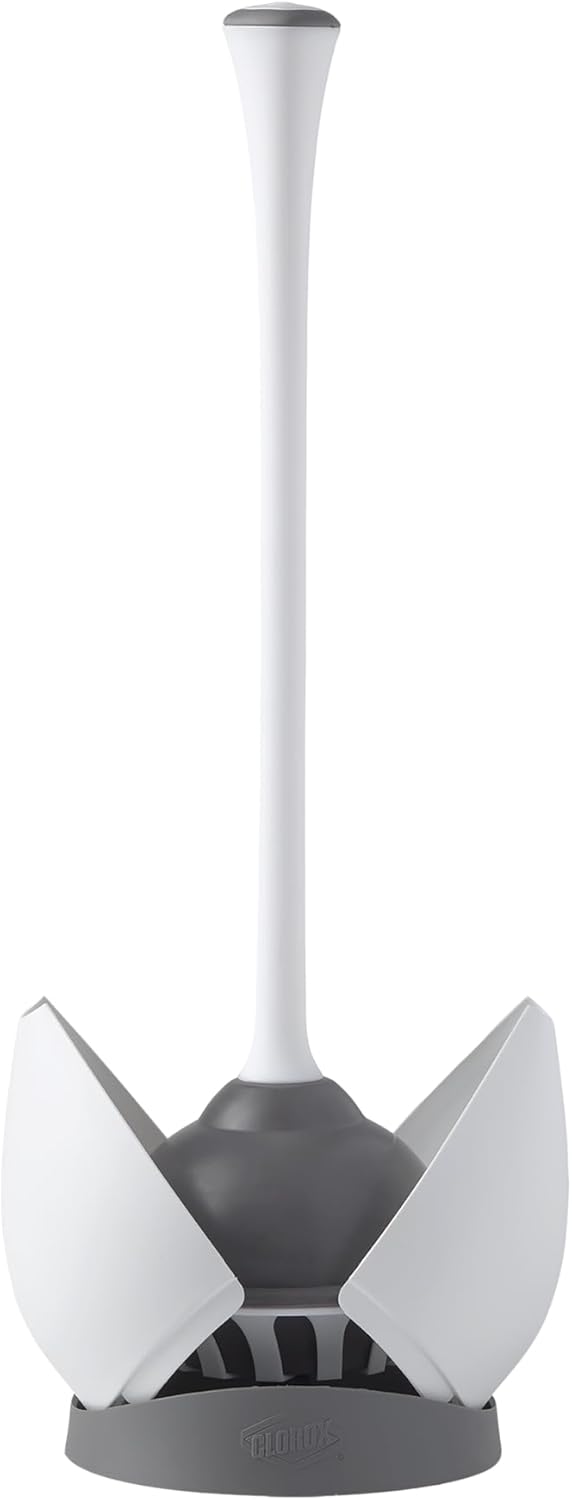 Clorox_Toilet_Plunger_with_Hideaway_Caddy,_Set_of_2_–_for_Bathroom_Organization_and_Storage,_Bathroom_Accessories,_Toilet_Unclogger,_with_Holder,_White