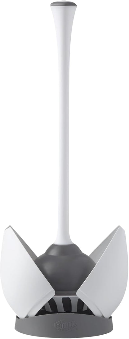 Clorox_Toilet_Plunger_with_Hideaway_Caddy,_Set_of_2_–_for_Bathroom_Organization_and_Storage,_Bathroom_Accessories,_Toilet_Unclogger,_with_Holder,_White
