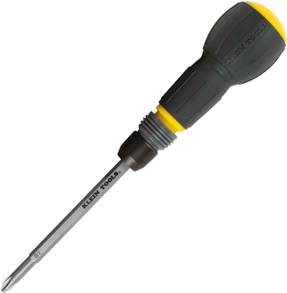 Klein_Tools_32960A_Fastbit_Tru-Grip_Screwdriver,_Ball-Style_Handle_with_Quick-Release_Collar,_#2_Phillips_and_6_mm_Slotted_Double-Ended_Bit,_1/4-Inch_Bit_Compatible