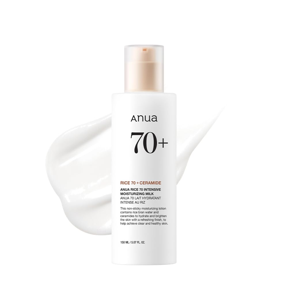 ANUA_Rice_70_Intensive_Moisturizing_Milk,_Hydrating_Face_Lotion,_Niacinamide,_Ceramides,_All_Skin_Types,_Sensitive,_Skin_Moisture_Barrier,_Lightweight_Nourishing,_Korean_Skincare,_5.07_fl.oz.
