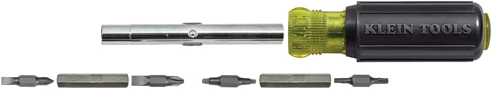 Klein_Tools_32500_11-in-1_Screwdriver/Nut_Driver_Set,_8_Bits_(Phillips,_Slotted,_Torx,_Square),_3_Nut_Driver_Sizes,_Cushion_Grip_Handle