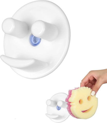 Sponge_Holder,_Sink_Caddy_for_Scrub_Sponges_with_Suction_Cup_Installation,_Kitchen/Bathroom_Sink_Sponge_Storage,_Self_Draining,_Dishwasher_Safe_for_Holding_Smiley_Sponges_(Sponges_Not_Included),1pcs_Organiser_Plastic_Rack_Smooth