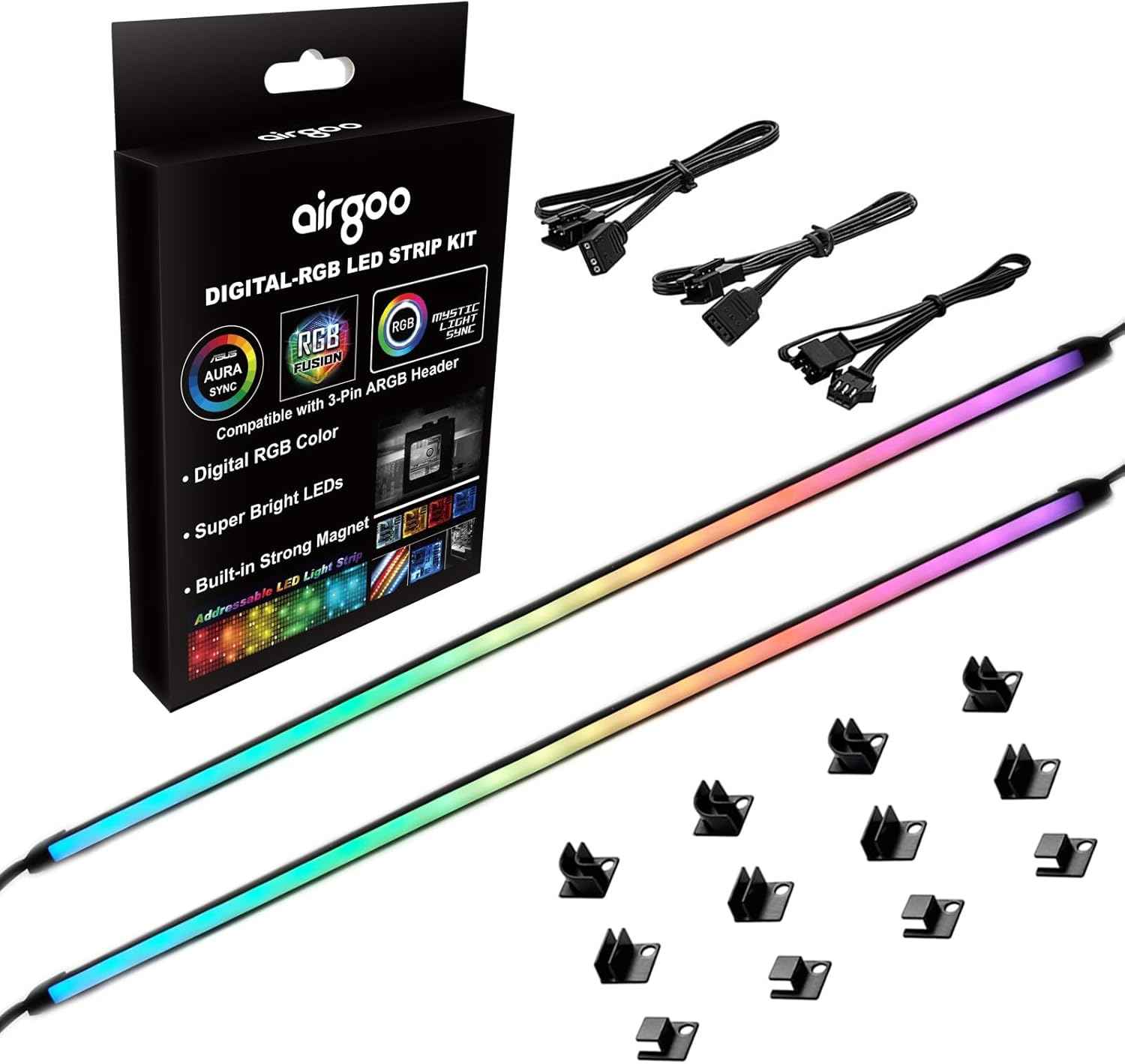 airgoo AG-NEON-LS1 ARGB Strip – Premium Crafted PC Neon Light, Diffused Silicone Tube with Per-LED Control for High-End Custom Builds