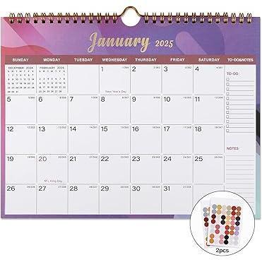 Lbylyhxc_2024-2025_Calendar_-_Includes_July_2024_to_December_2025-18_Monthly_Wall_Calendar_2024-2025,_11_x_8.5_Inches.Thick_Paper_with_Julian_Dates_and_Block_for_New_Year_and_Christmas_Presents_(2024-2025_wall_calendar_colorful)