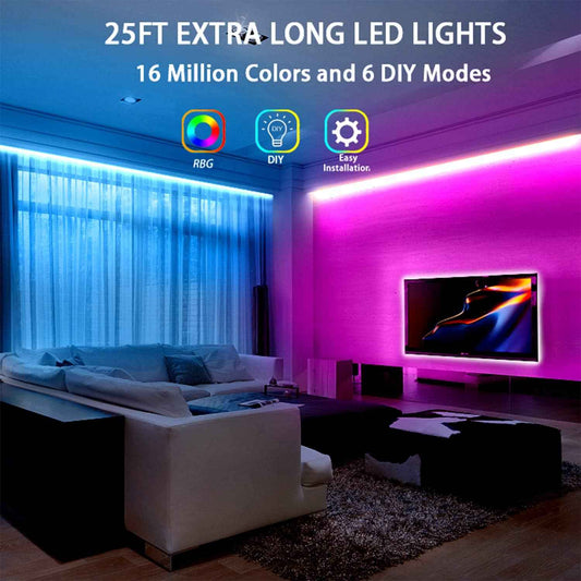 dalattin RGB LED Strip Lights 50ft for Party Room and Holiday Decor, 4 Flash Modes Color Changing Light Kit