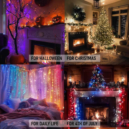 Dazzle Bright Smart Color Changing Christmas Lights – Thoughtful Birthday Gift for Her, 200 LED App Controlled RGB String Lights for Bedroom and Parties