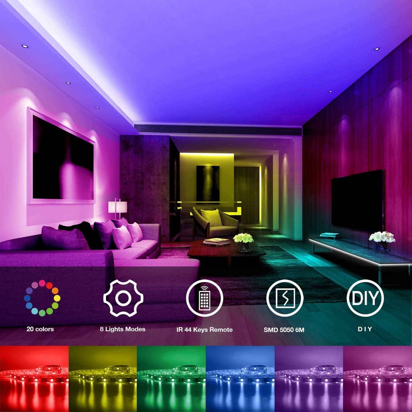 DAYBETTER LED Strip Lights for Kids Bedroom, 24V Cool to Touch RGB Strip Safe Around Children and Pets
