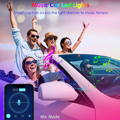 Keepsmile Interior Car Lights – Birthday Gift for Car Lovers, RGB Under Dash Lighting with Music Sync