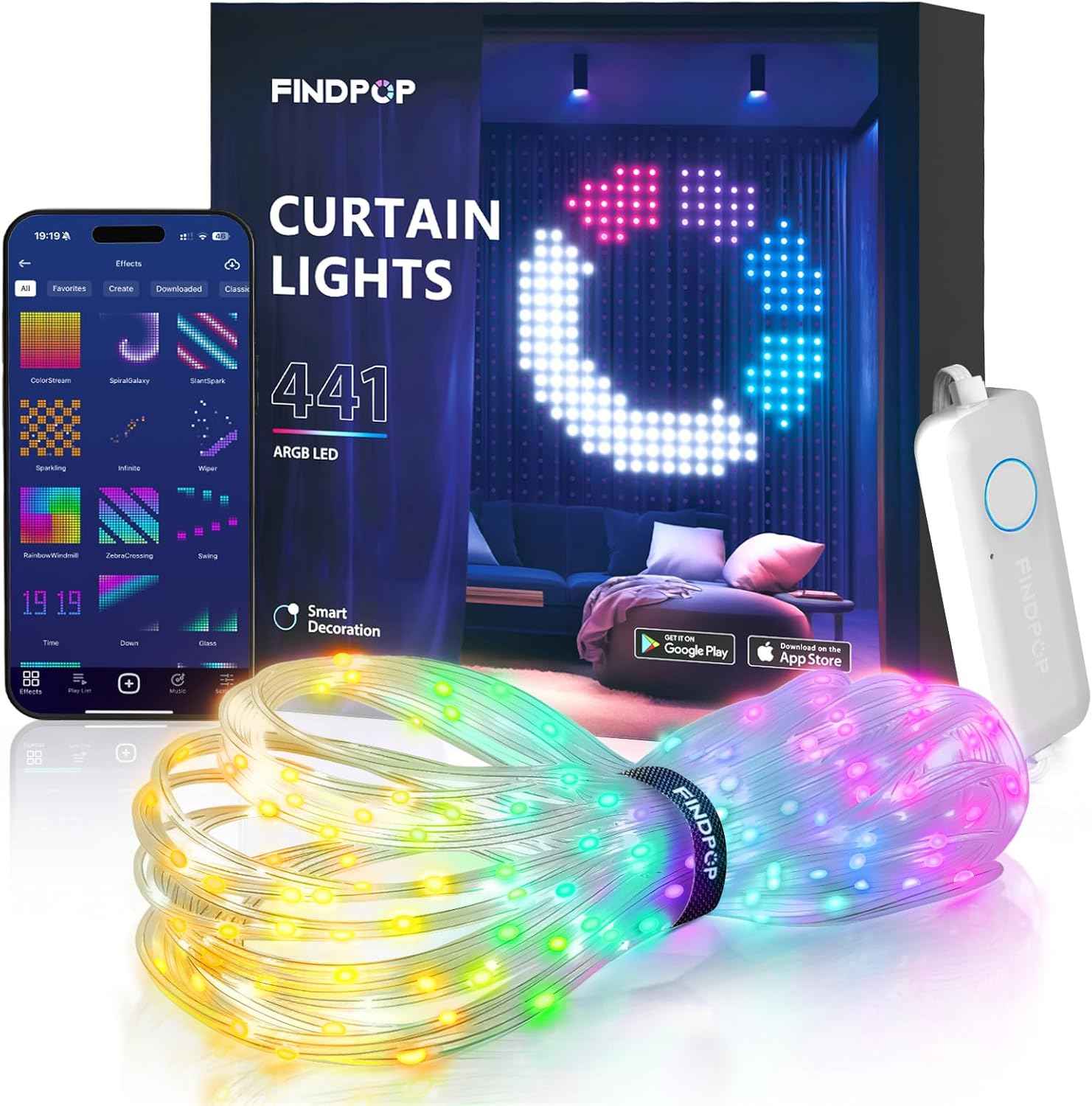 AuroraGlow LED Curtain Lights – Unique Birthday Gift for Women and Mom, 200+ Scene Modes Party Backdrop