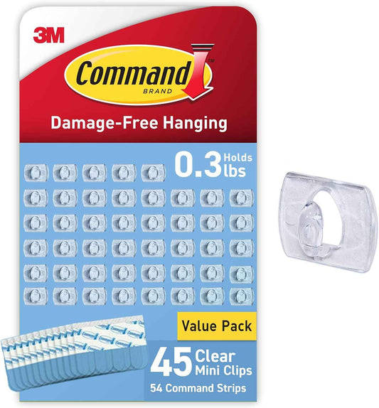 Command Secure Light Clips for Dorm and Bedroom Safety, Damage-Free Adhesive Mounting for String Lights