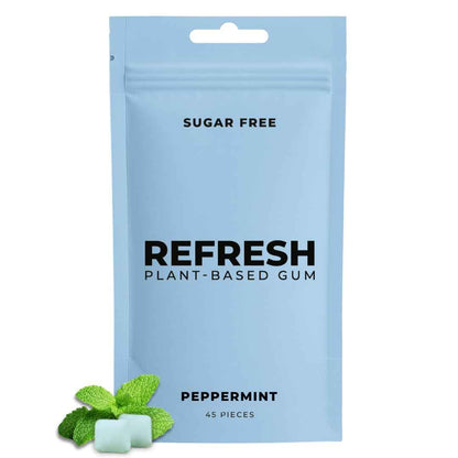 Refresh Gum Peppermint – Focus Chew for Home Office Desks, Long-Lasting Sugar-Free Flavor