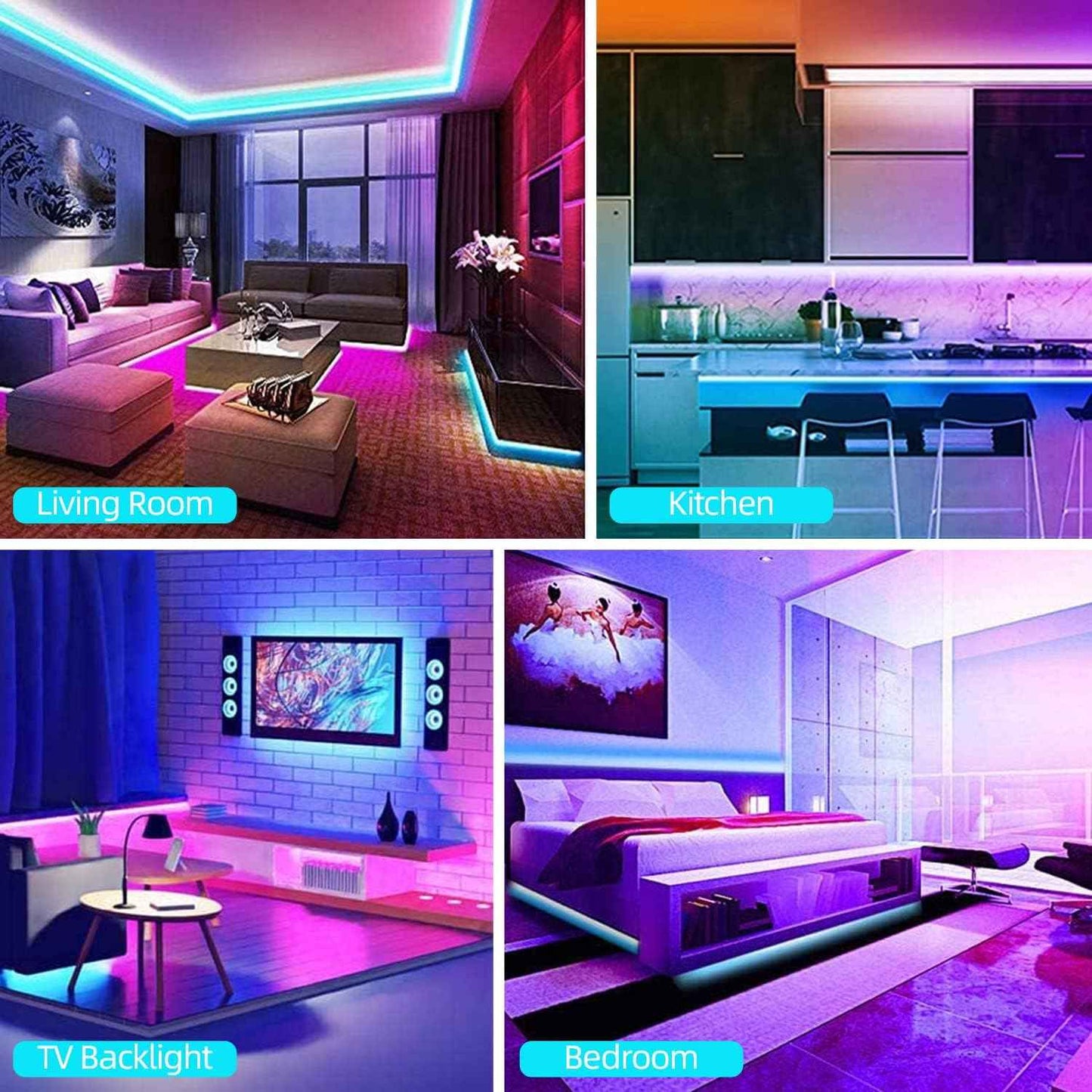 LuminNest LED Strip Lights – Ultra Thin Accent Lighting for Clean Modern Interiors, RGB