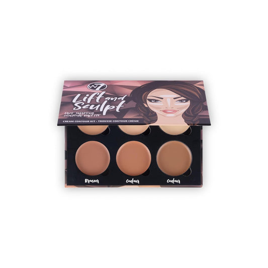 W7_Lift_&_Sculpt_Cream_Contour_Kit_-_Concealing,_Highlighting_&_Contouring_Makeup_Palette_-_Step-by-Step_Instructions_Included_Bronzer_Cosmetic