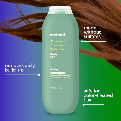 Method_Everyday_Shampoo,_Daily_Zen_with_Cucumber,_Green_Tea,_and_Seaweed_Scent_Notes,_Paraben_and_Sulfate_Free,_14_oz_(Pack_of_1)