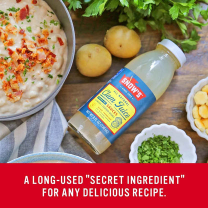 Snow's All Natural Clam Juice, 8 fl oz Bottle - Single-Ingredient Pantry Staple for Uncluttered Kitchens