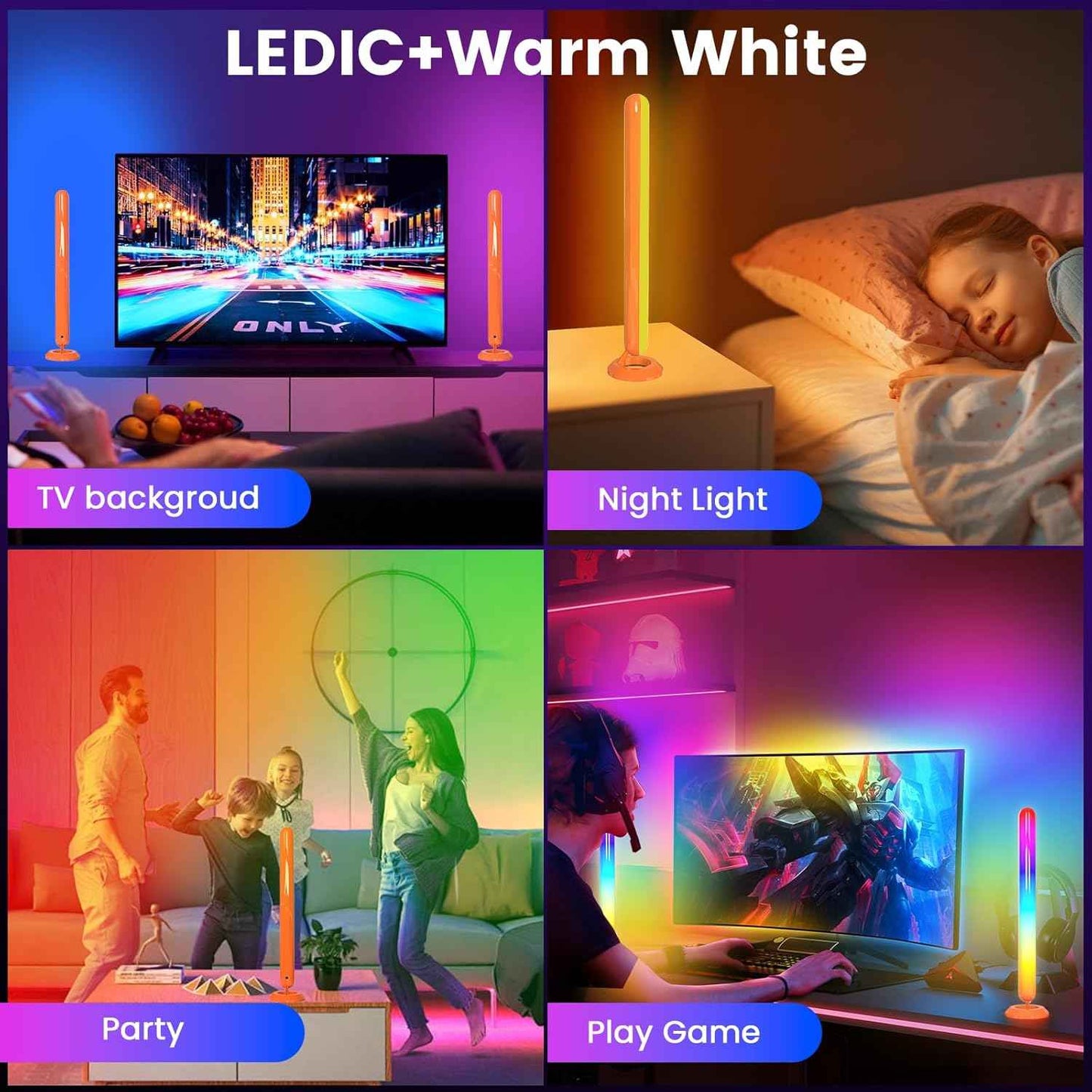 Borllyem Smart LED Light Bars for Wind-Down Ritual, Timer-Set Calming Bedroom Ambient Lighting