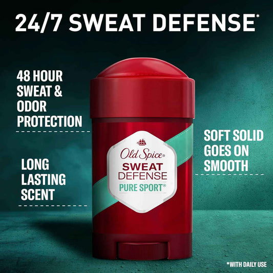 Old Spice Pure Sport Plus Antiperspirant – 48-Hour Protection for Daily Shower and Wind-Down Routine