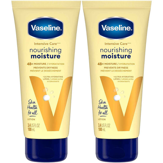 Vaseline Intensive Care Lotion 2-Pack – Travel-Size Moisturizer for Camping and Weekend Trips, TSA 3.4 Oz