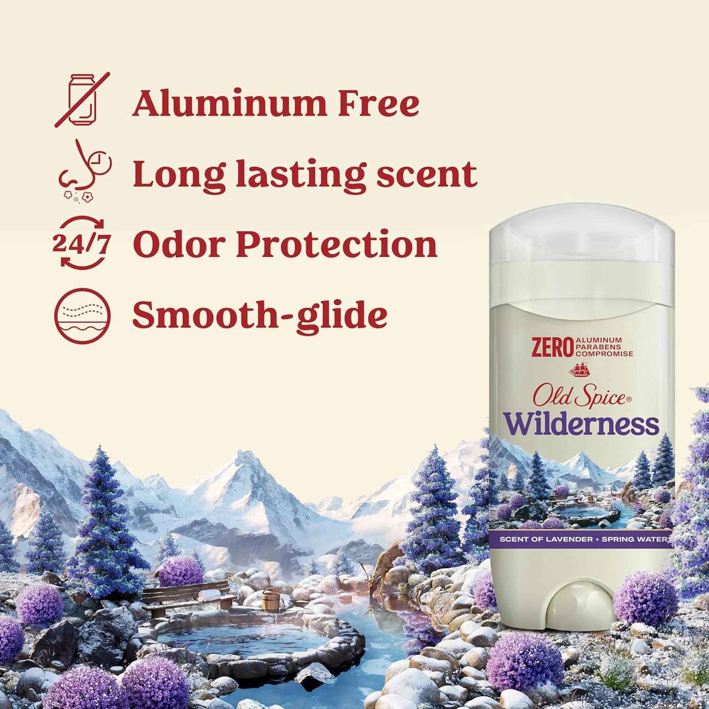 Old Spice Men's Deodorant Aluminum-Free Wilderness with Lavender – 5-Scent Variety Pack Gift Set for Him, 3oz Sticks (Pack of 3)