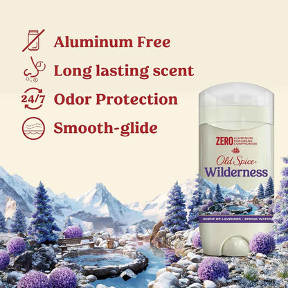 Old Spice Men's Deodorant Aluminum-Free Wilderness with Lavender – 5-Scent Variety Pack Gift Set for Him, 3oz Sticks (Pack of 3)