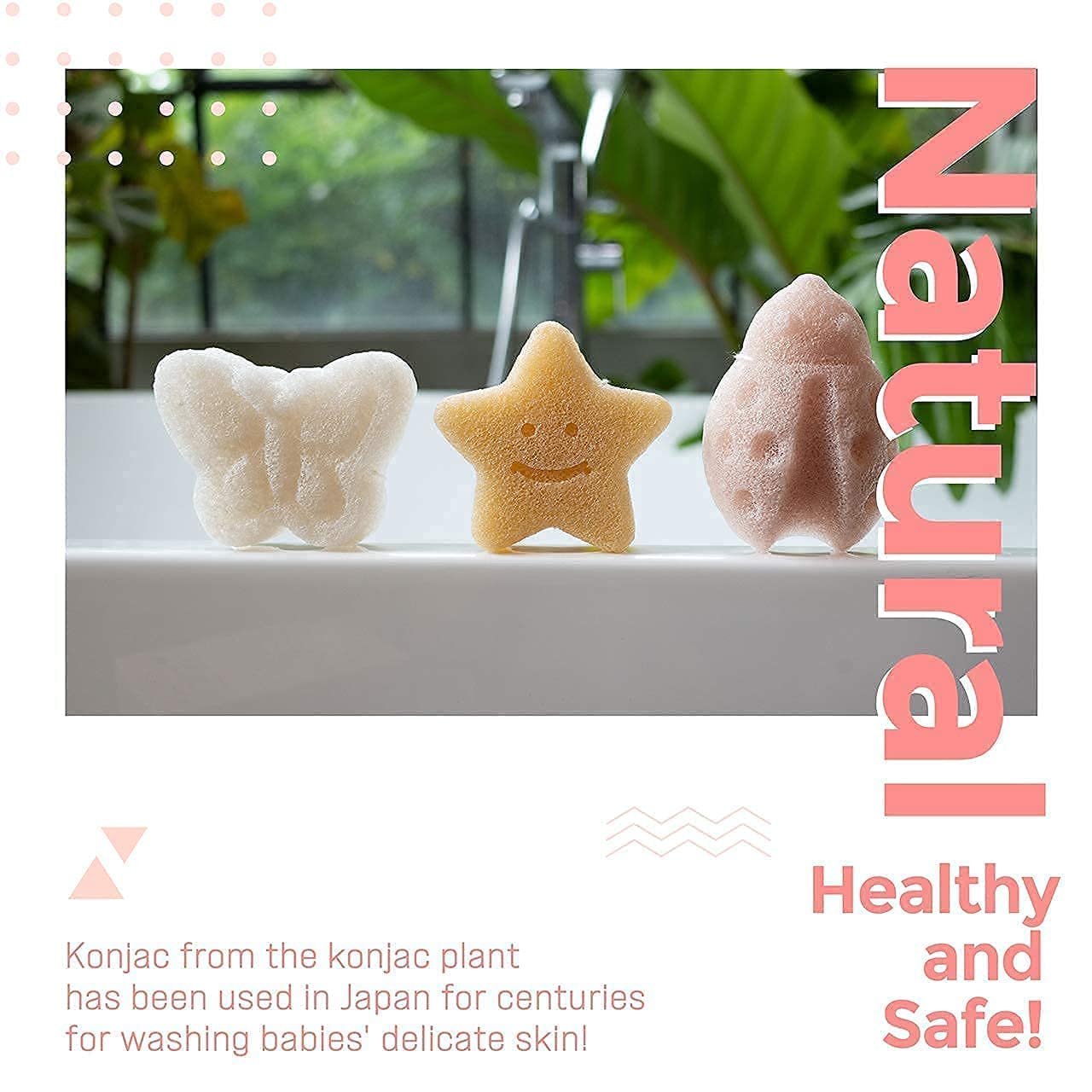 myHomeBody_Konjac_Sponge_for_Bathing,_Cute_Shapes_Natural_Bath_Sponges_for_Infants,_Toddler_Bath_Time,_Natural_and_Safe_Plant-Based_Toys