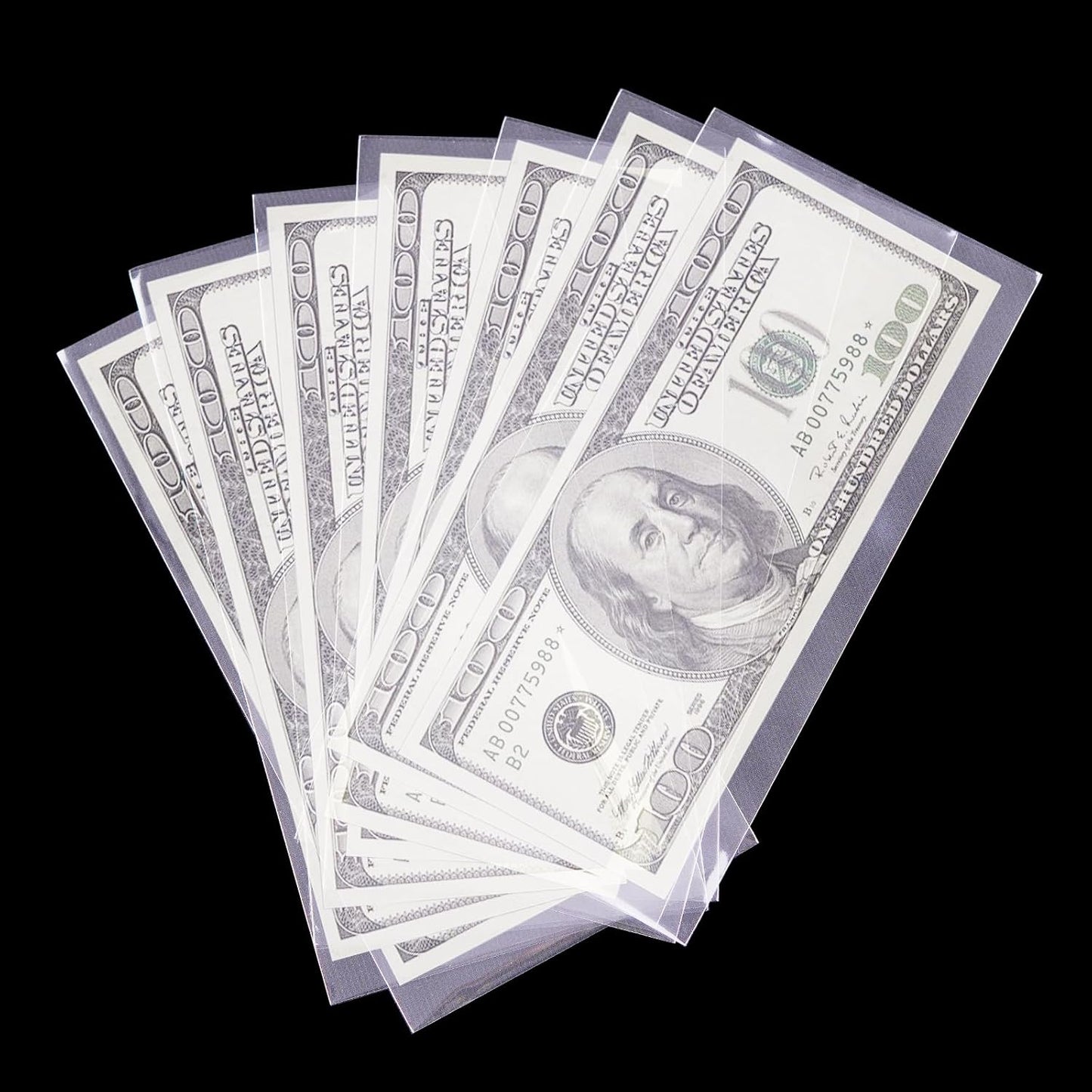 100_Pack_Paper_Money_Holders_with_Plastic_Storage_Case,_Clear_Thicken_Paper_Money_Currency_Collection_Sleeves_Protector_OPP_Bag