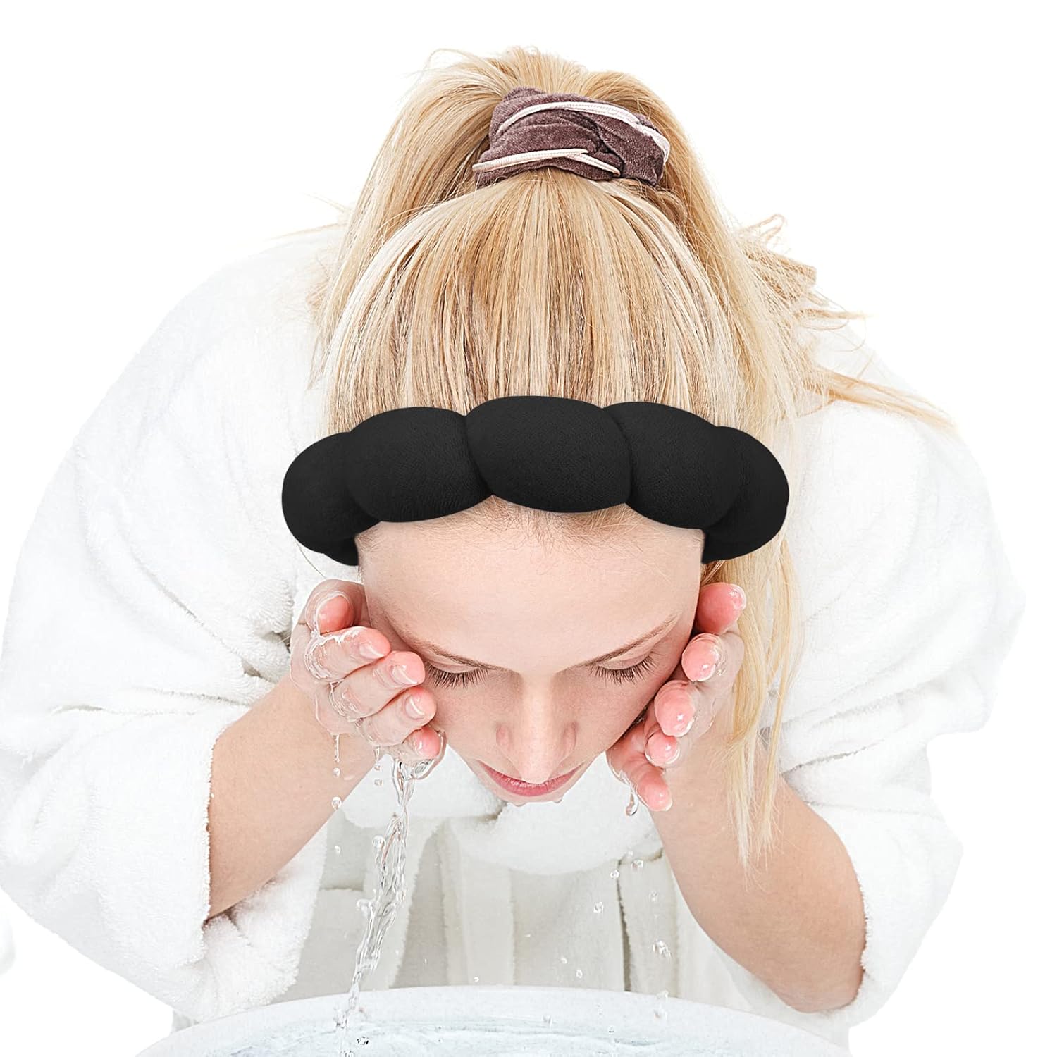 Spa_Headband_for_Washing_Face_Wristband_Sponge_Makeup_Skincare_Headband_Terry_Cloth_Bubble_Soft_Get_Ready_Hairband_for_Women_Girl_Puffy_Padded_Headwear_Non_Slip_Thick_Hair_Accessory