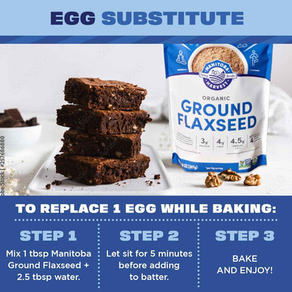 Manitoba Harvest Organic Ground Flaxseed – Family-Safe Nutrition Boost for Kids' Lunches & Breakfast Bowls, No Choking Hassle