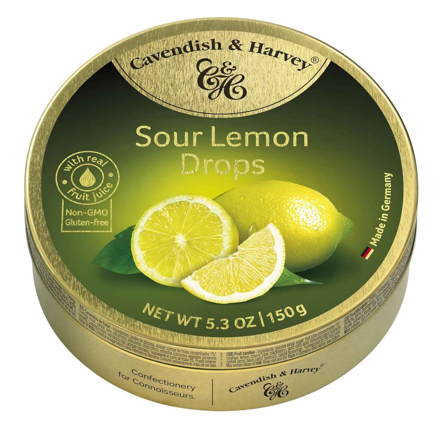 Cavendish & Harvey Sour Lemon Hard Candy Drops – Wind-Down Ritual Candy, Naturally Sourced Real Fruit Juice Drops