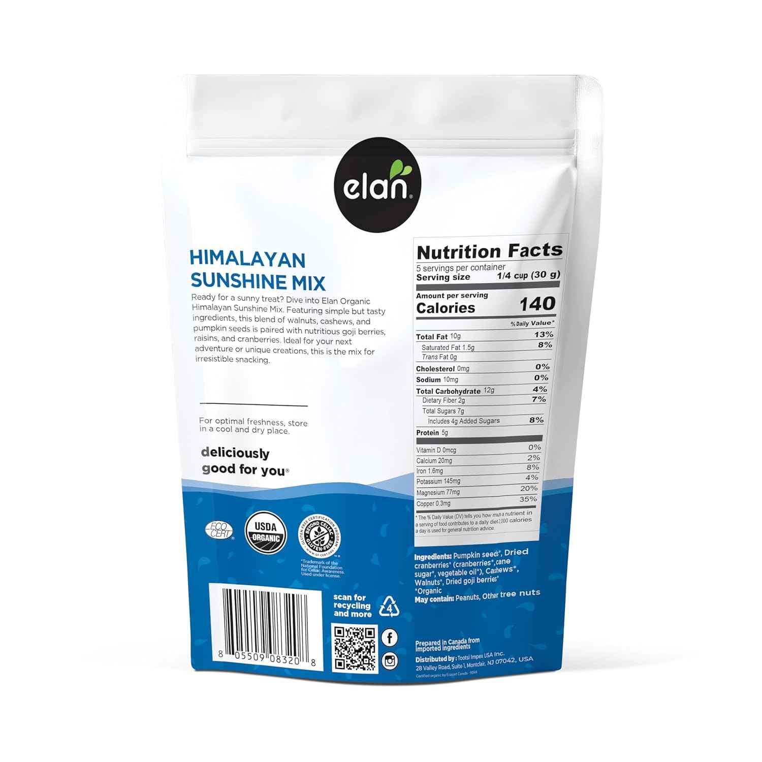 Elan Organic Himalayan Sunshine Mix – Wholesome Lunch Box Snack for School and Family