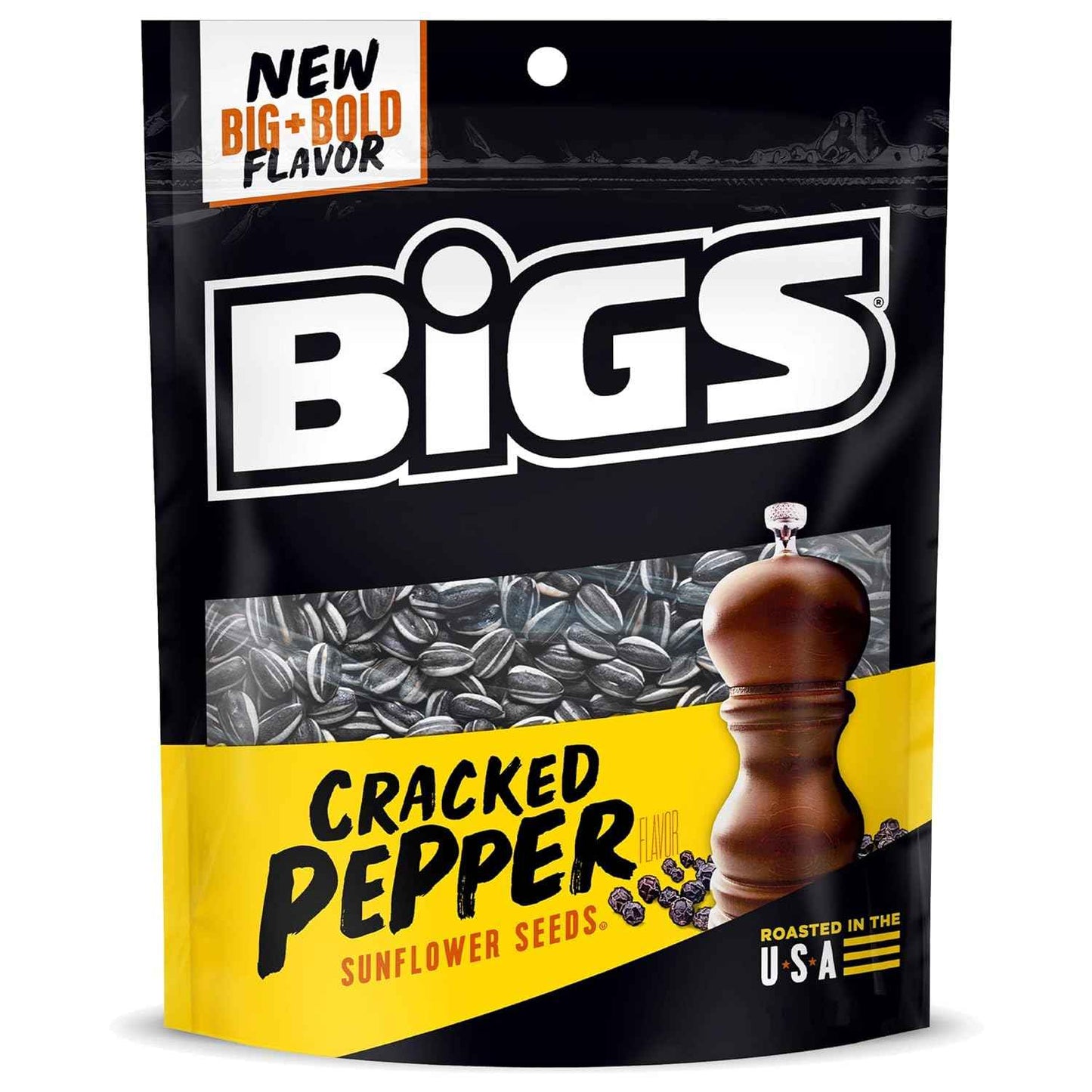 BIGS Sunflower Seeds, Cracked Pepper Flavor – Portable 5.35 oz Bag for Road Trips and Disc Golf