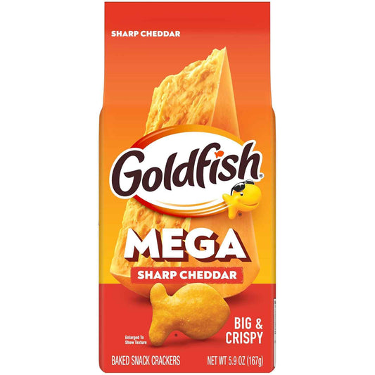 Pepperidge Farm Goldfish Mega Bites Sharp Cheddar Crackers – Better-For-You Savory Snack for Mindful Snacking