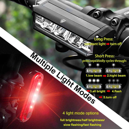 Luminoak Mountain Bike Light – High Beam Off-Road Bicycle Headlight Set for Rugged Trails and Forested Paths