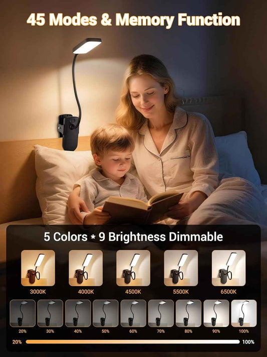 LuminGlow Pro Clip Lamp – Minimalist Reading Light for Intentional Living Spaces, Cordless Clean Design