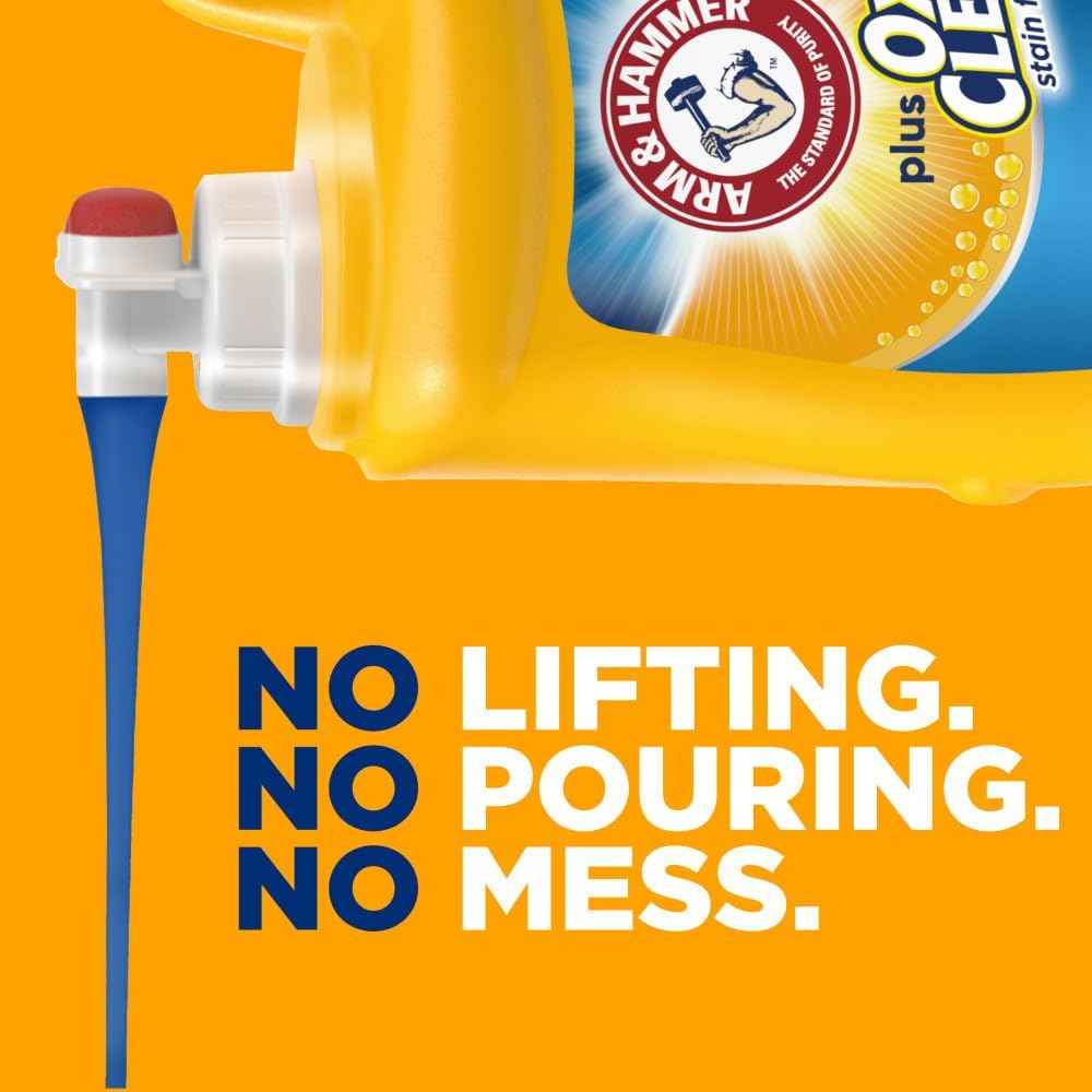 ARM & HAMMER OxiClean Liquid Detergent – Gentle Baking Soda Laundry Soap for Fresh-Smelling Bedding and Everyday Wellness Routines, 122 Loads