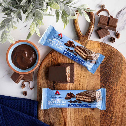 Atkins Chocolate Crème Protein Wafer Crisps – Thoughtful Care Package Gift for Keto Friends, Low-Carb Snack Box