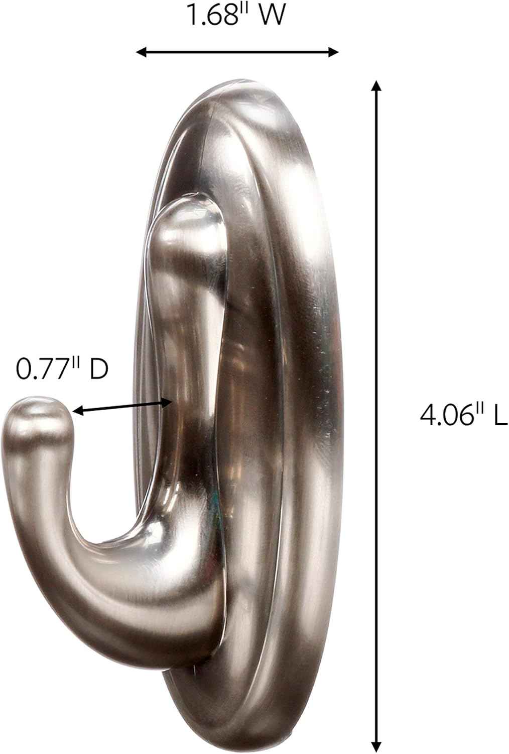 3M Command Decorative Wall Hook – Living Room Accent Piece with Brushed Nickel Finish, Damage-Free