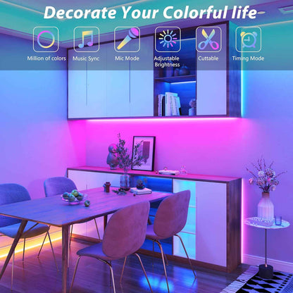 Govee LED Strip Lights – Simple Clean RGB Ambient Lighting for Minimalist Bedroom, Cuttable Length and Hidden Cable Design