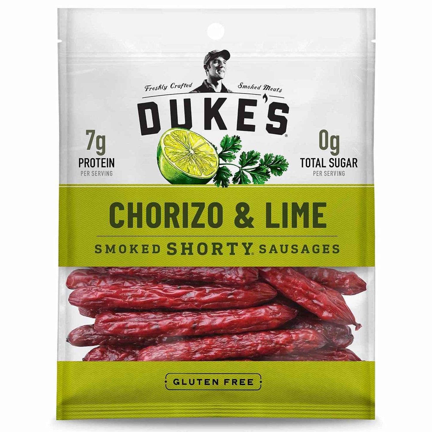 Duke's Pork Chorizo & Lime Smoked Shorty Sausages – Gourmet Snack Gift for the Outdoor Enthusiast, 5 oz Bag