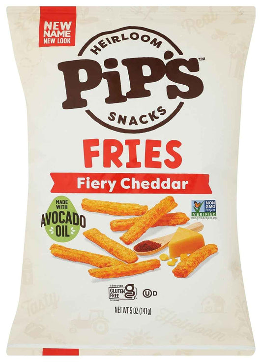 Pipsnacks Fiery Cheddar Fries, 5 Oz – Portable Snack for Road Trips and Picnics
