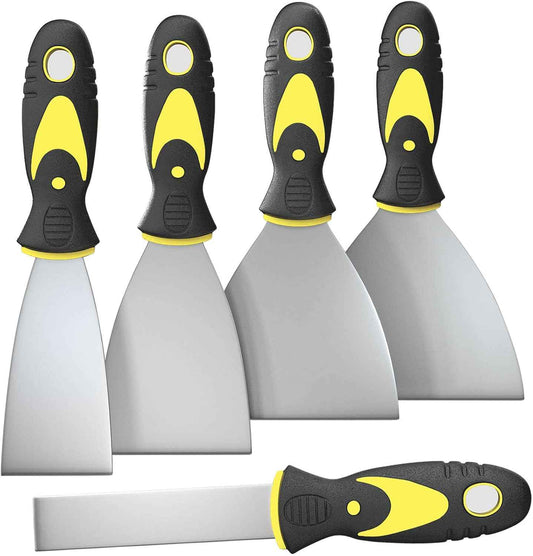 Putty Knife Set – Minimalist Wall Repair Kit, 5 Stainless Steel Scrapers for Intentional Home Care