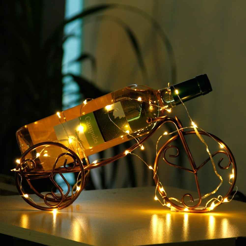 CYLAPEX 6 Pack Waterproof Warm White Fairy Lights Battery Operated 7ft 20 LEDs for Patio Garden and Outdoor Dining Setup