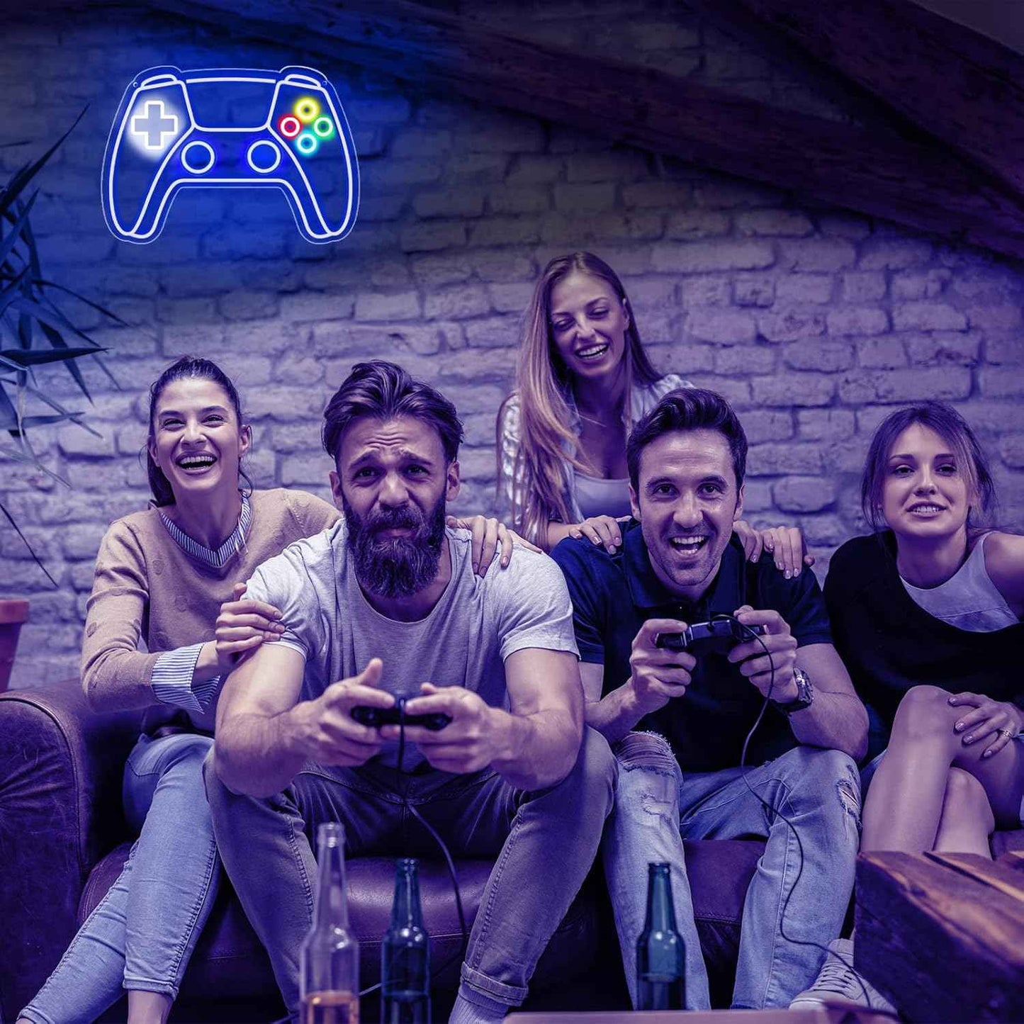 AQUOS Neon Signs Gamepad LED Neon Light – Cool Birthday Gift for Teen Boys and Gamers, USB Powered Boys Room Wall Decor