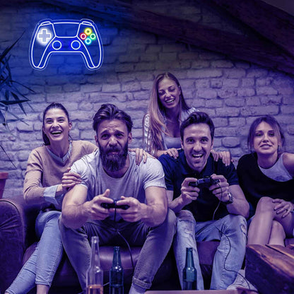 AQUOS Neon Signs Gamepad LED Neon Light – Cool Birthday Gift for Teen Boys and Gamers, USB Powered Boys Room Wall Decor