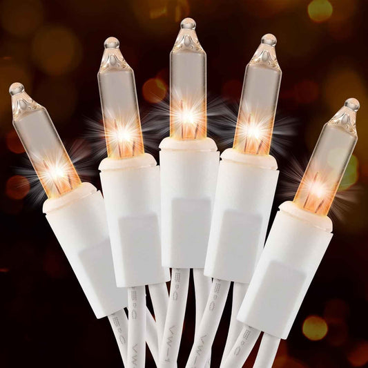 Brightown UL Certified Outdoor Mini Lights 50 Count White Cord – Connectable 2700K Strand for Camping Setup, Patio Dining & Backyard Decor