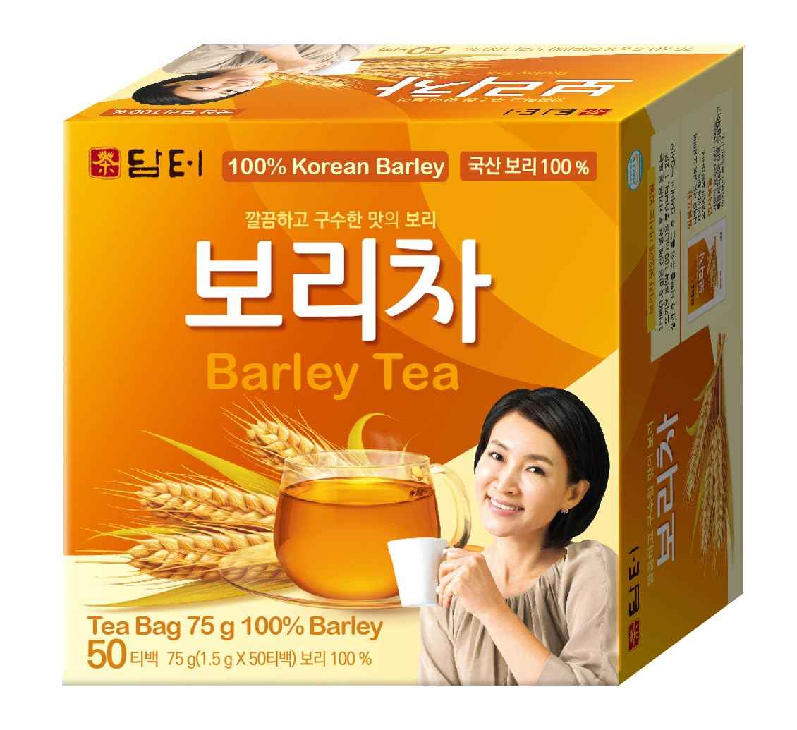 Damtuh Korean Barley Tea Boricha – Travel-Friendly Caffeine-Free Brew for Camping and Patio Mornings, 50 Bags